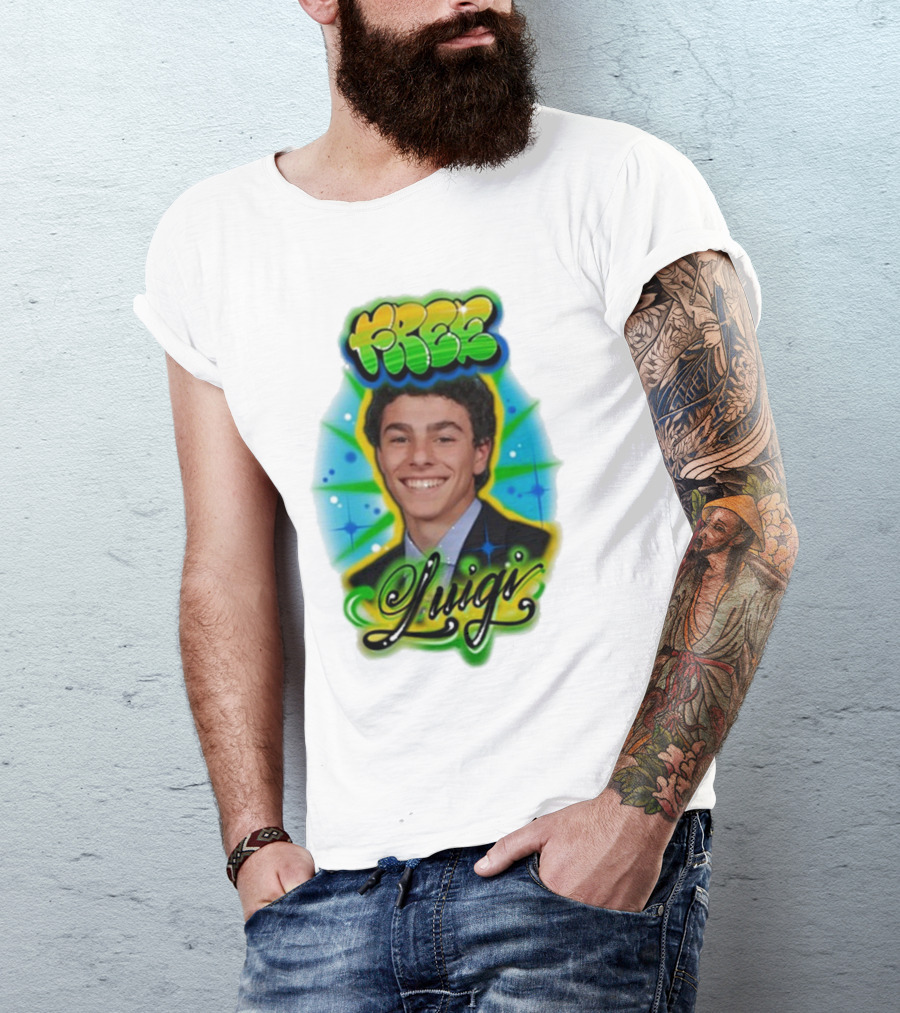Free Luigi Keiajah Airbrush Style T-Shirt