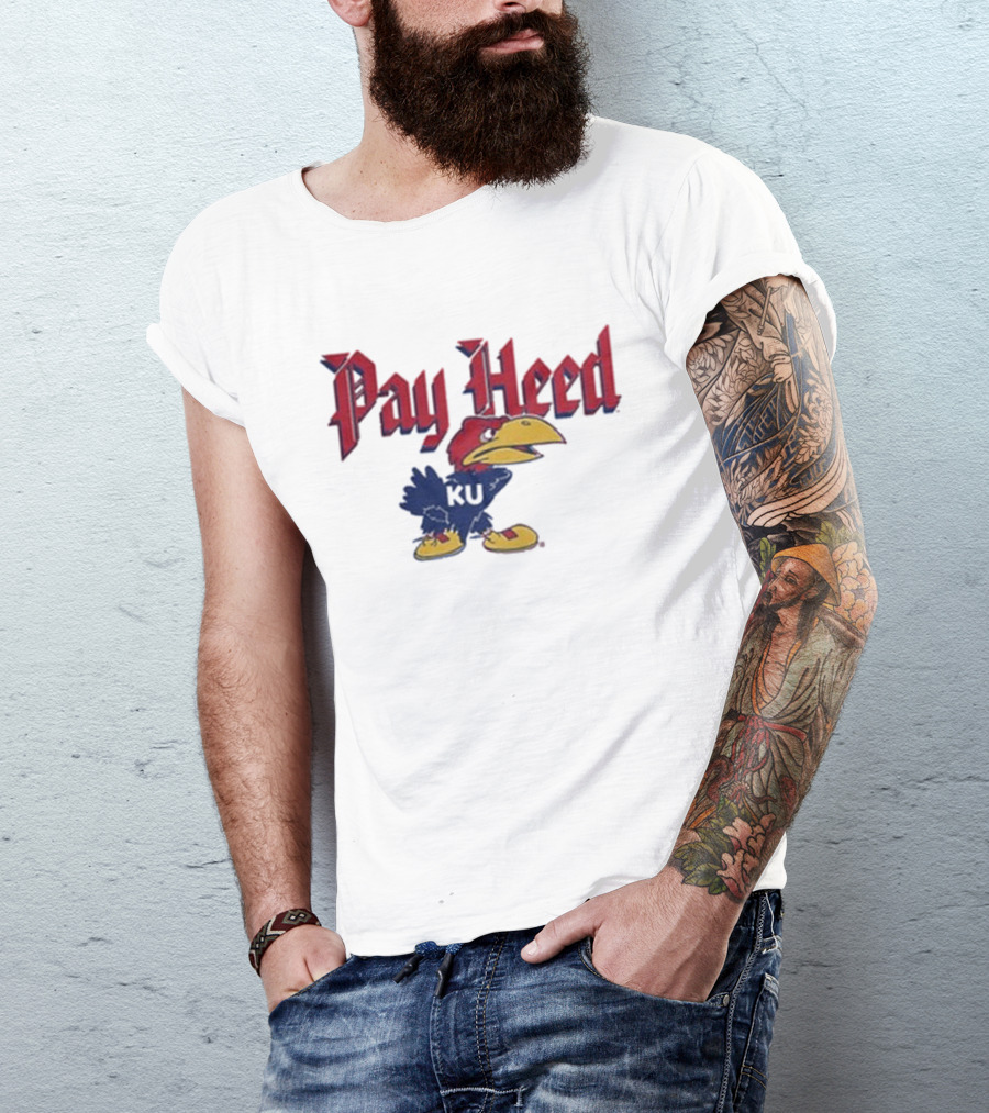 KU Pay Heed Jayhawk Vintage Style T-Shirt
