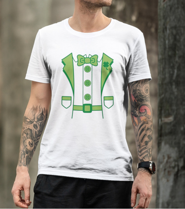 Leprechaun Suit With Bowtie And Shamrock St Patty’s Day T-Shirt