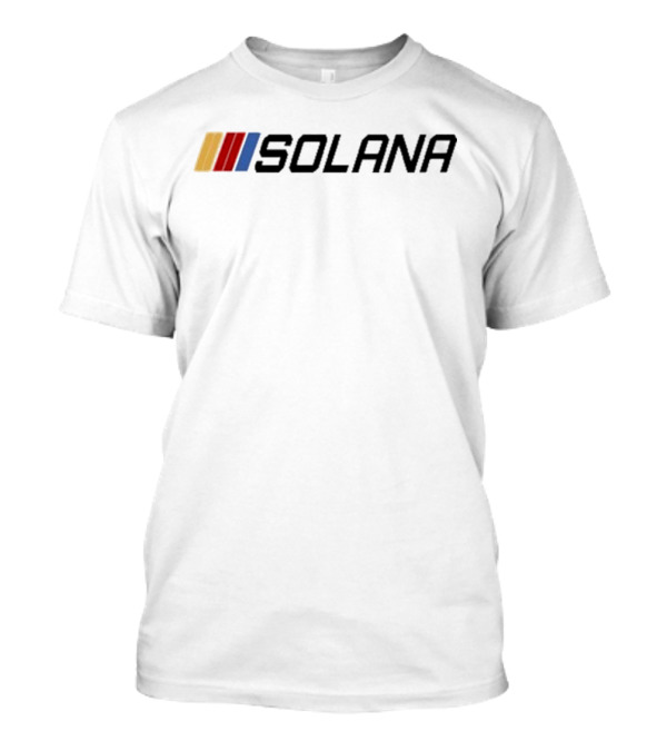 Jakey Wearing Solana Community Art Yellow Red Blue Bars T-Shirt