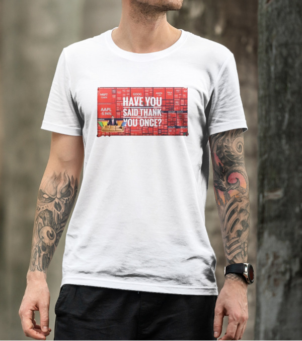 JD Vance Have You Said Thank You Once Stock Market Red Decline Background T-Shirt