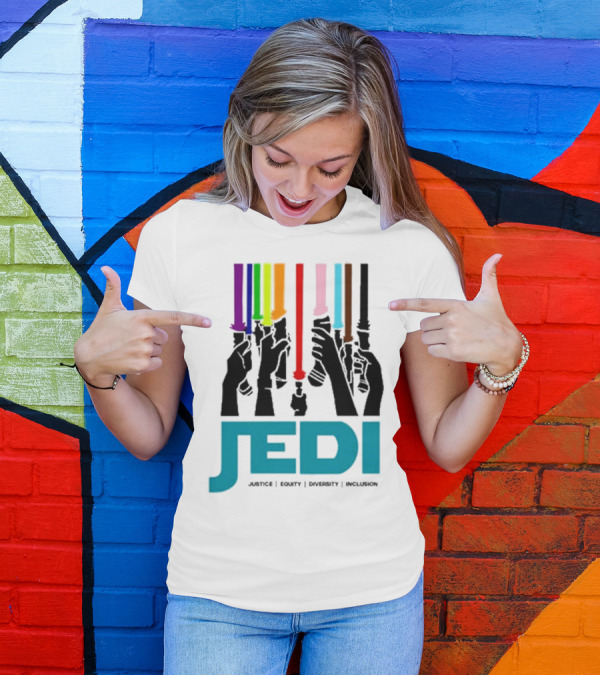 Jedi Justice Equity Diversity Inclusion Lightsaber Colors T-Shirt