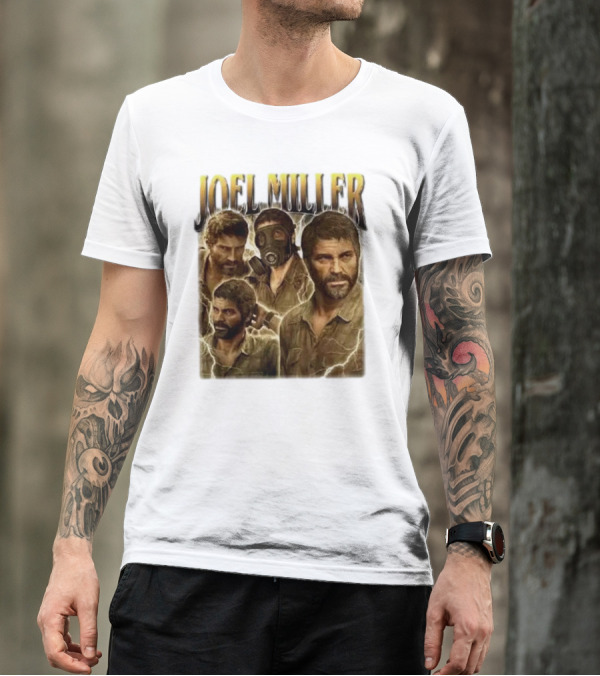 Joel Miller The Last Of Us Vintage Style Character Art T-Shirt