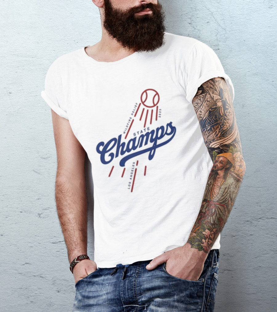 Los Angeles State Champs Wildfire Relief Dodgers 2025 T-Shirt