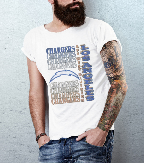 Los Angeles Chargers AFC West Division Chargers Bolt T-Shirt