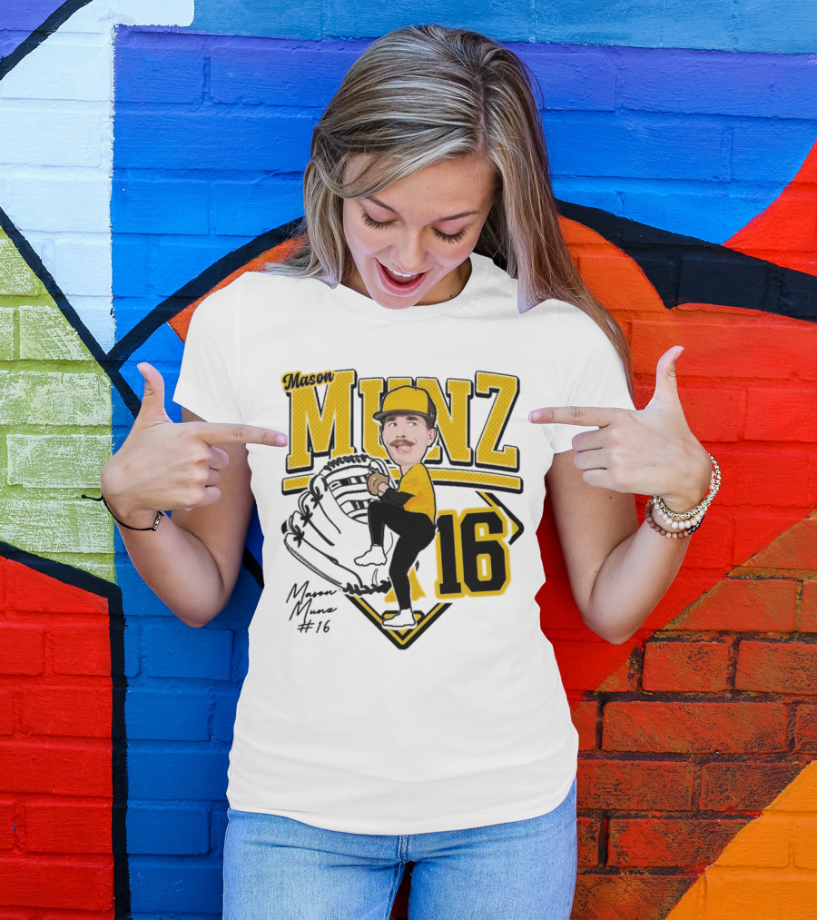 Mason Munz Baseball 2025 Player 16 Caricature T-Shirt