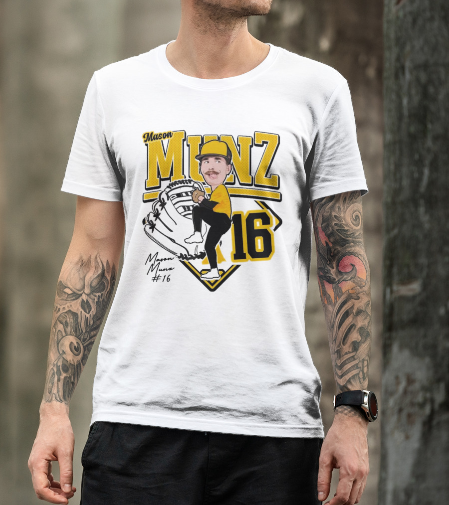 Mason Munz Baseball 2025 Player 16 Caricature T-Shirt