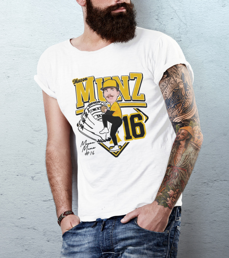 Mason Munz Baseball 2025 Player 16 Caricature T-Shirt