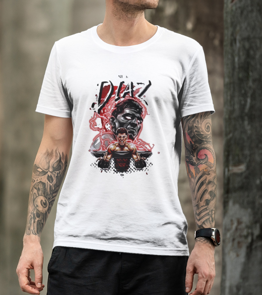 Nate Nick Diaz Electric Aura Fight Scene T-Shirt