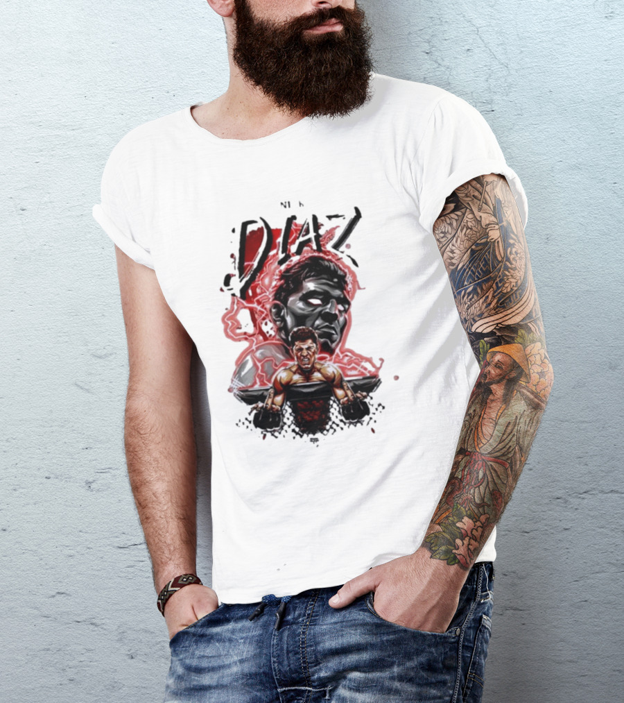 Nate Nick Diaz Electric Aura Fight Scene T-Shirt