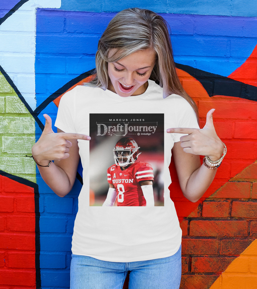 Marcus Jones New England Patriots NFL Draft Journey Houston Football T-Shirt