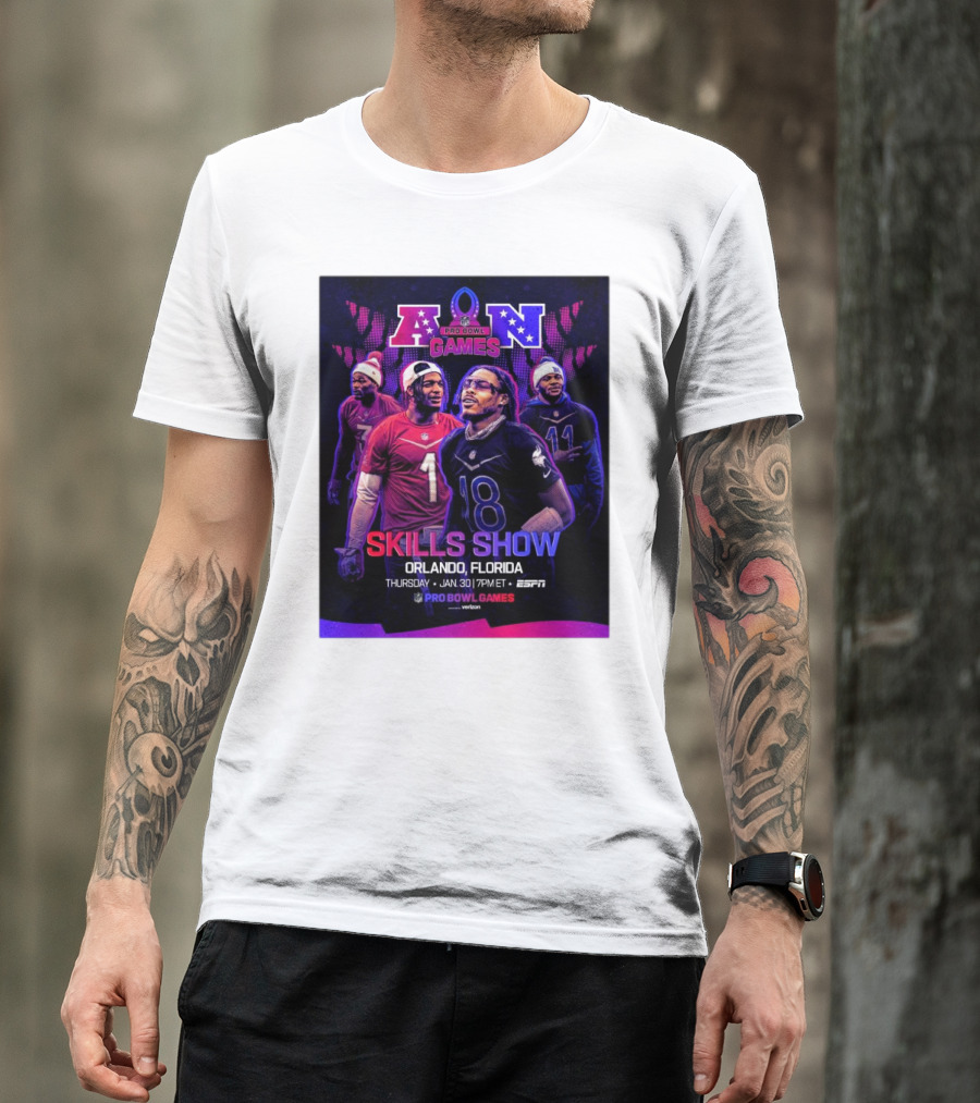 NFC And AFC NFL Pro Bowl Games 2025 Skills Show Orlando Florida January 30 ESPN T-Shirt