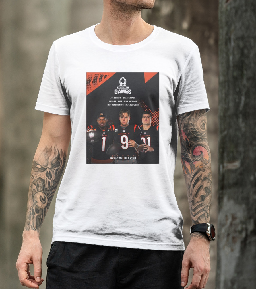 Pro Bowl Games 2025 Joe Burrow Ja’marr Chase Trey Hendrickson Jan 30 Feb 2 Bengals NFL T-Shirt