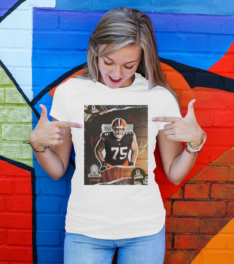 NFL Pro Bowl Games 2025 Joel Bitonio Cleveland Browns 75 T-Shirt