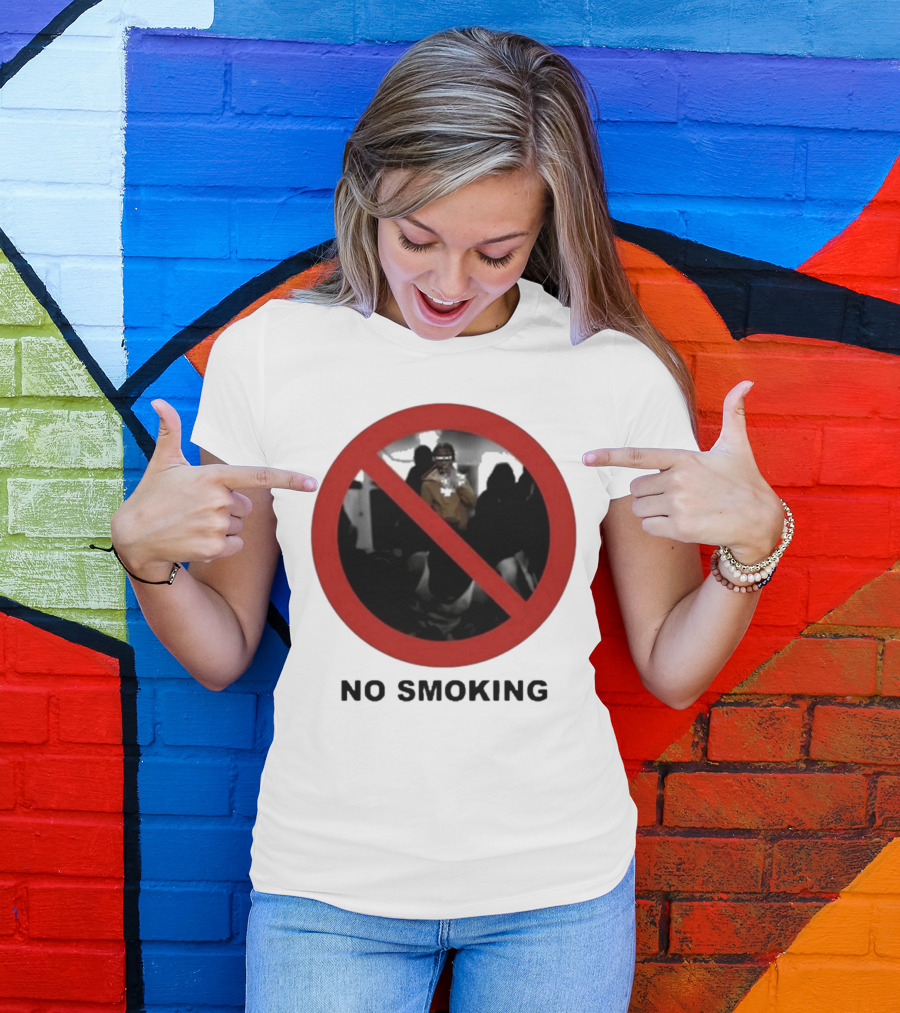 No Smoking Circle Icon With Anonymous Figure T-Shirt
