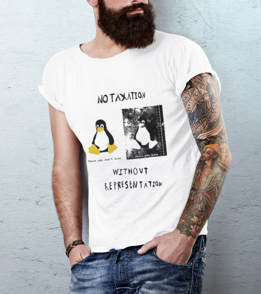 No Taxation Without Representation Unhappy Feet Penguin T-Shirt