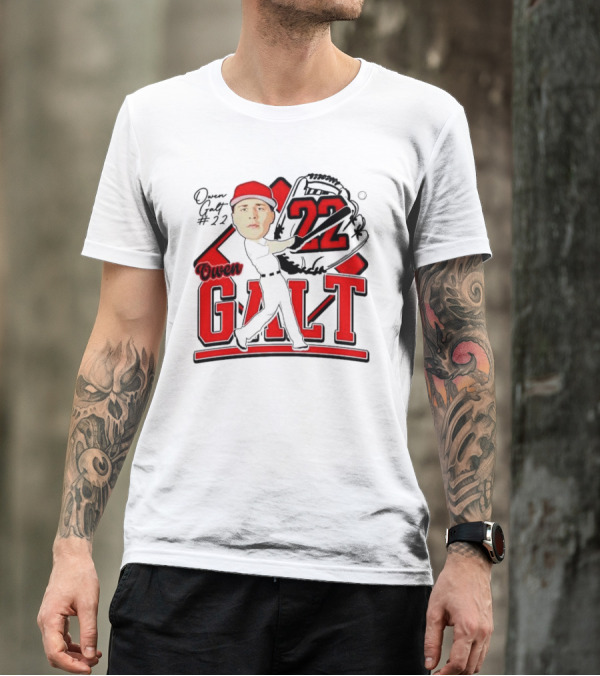 Owen Galt 22 Louisiana Ragin Cajuns Baseball Player Caricature T-Shirt