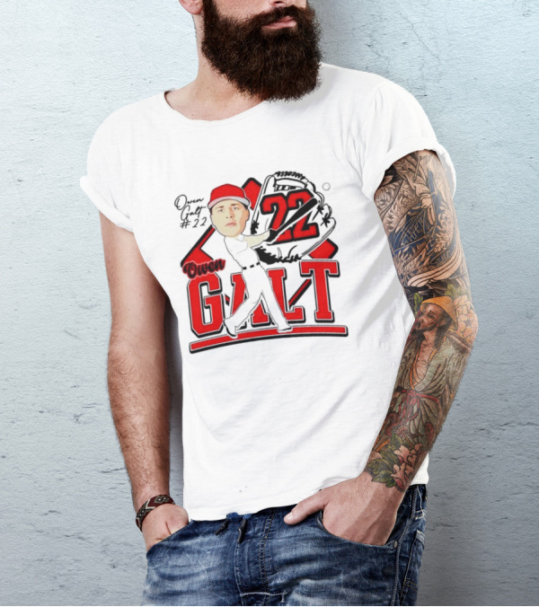 Owen Galt 22 Louisiana Ragin Cajuns Baseball Player Caricature T-Shirt