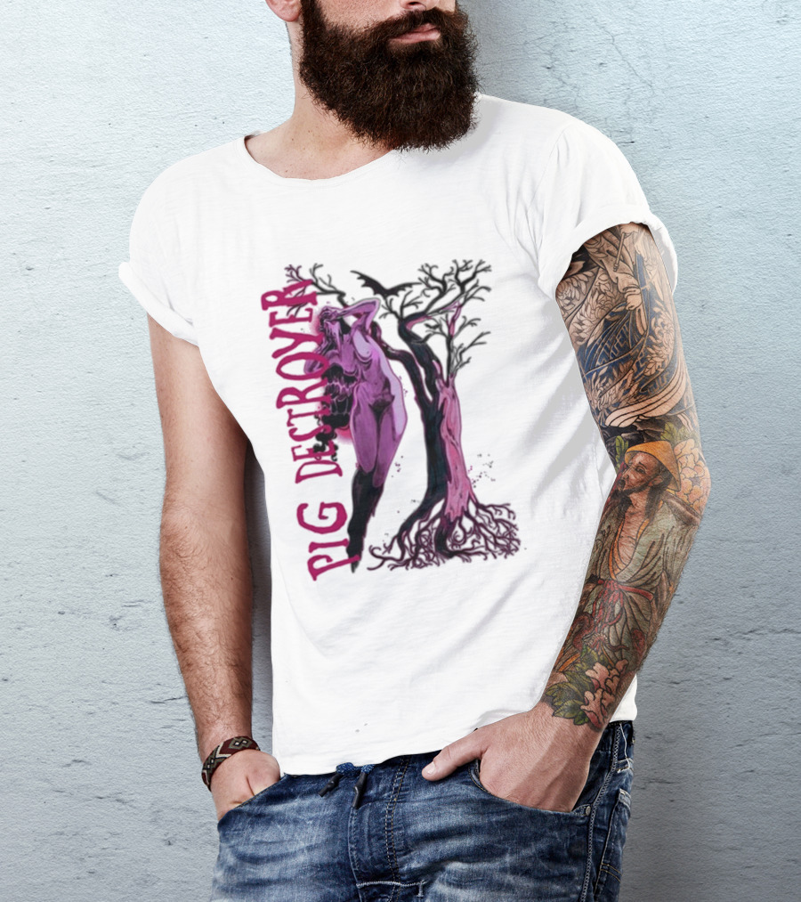 Pig Destroyer The Depths Sinister Pink Woman Abstract Tree T-Shirt