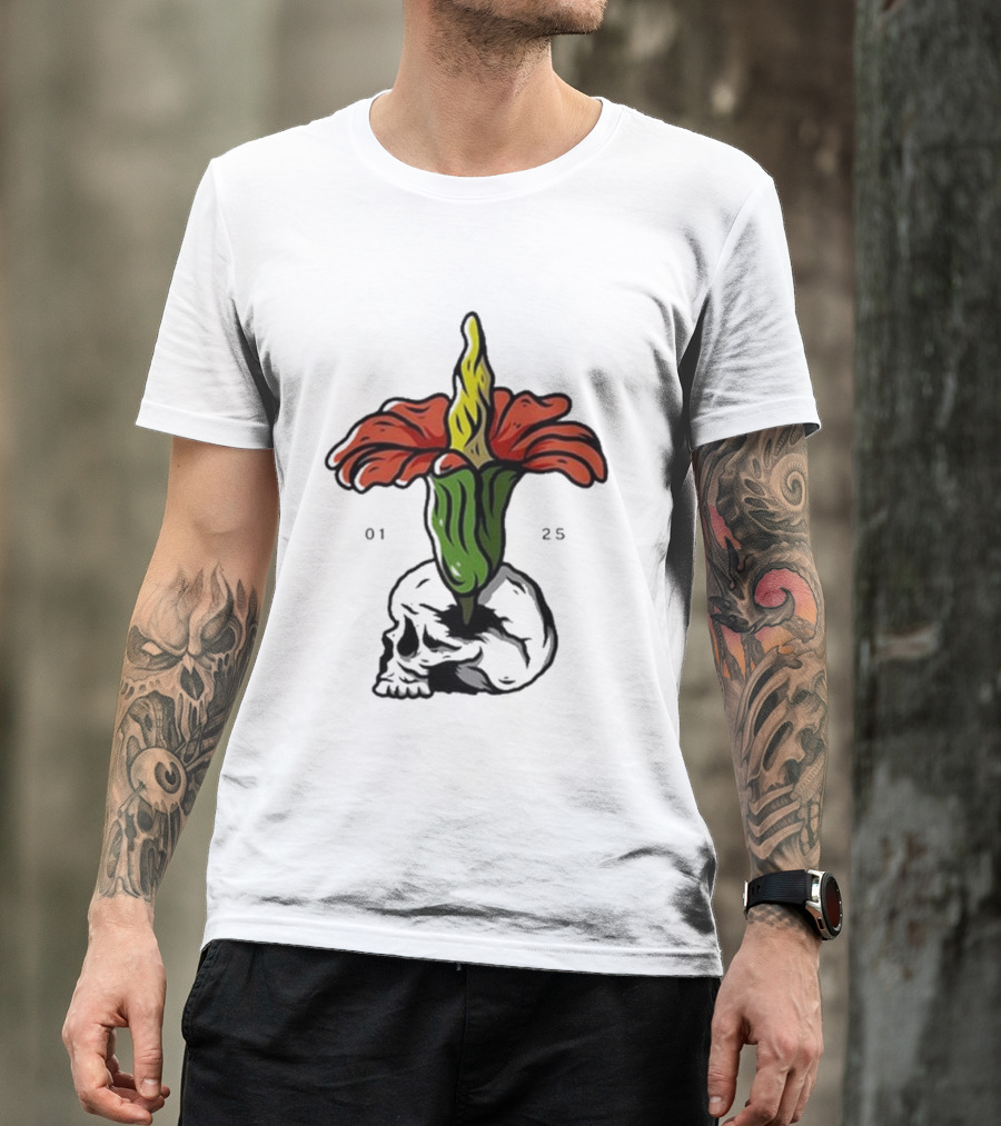 Plain Corpse Flower Skulled Candle T-Shirt