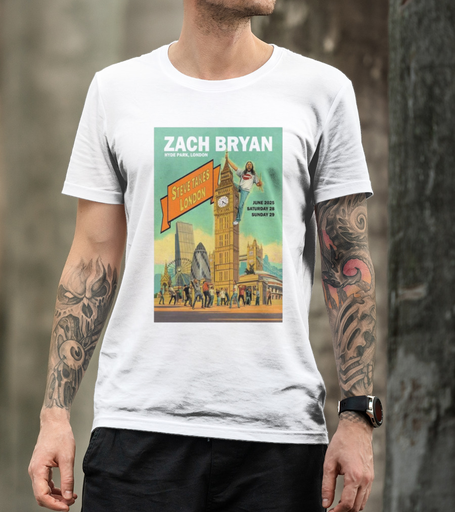 Zach Bryan Hyde Park London June 2025 Steve Takes London Saturday 28 Sunday 29 T-Shirt