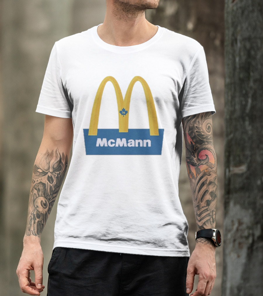 McMann 74 Maple Leaf Blue And Yellow Arches T-Shirt