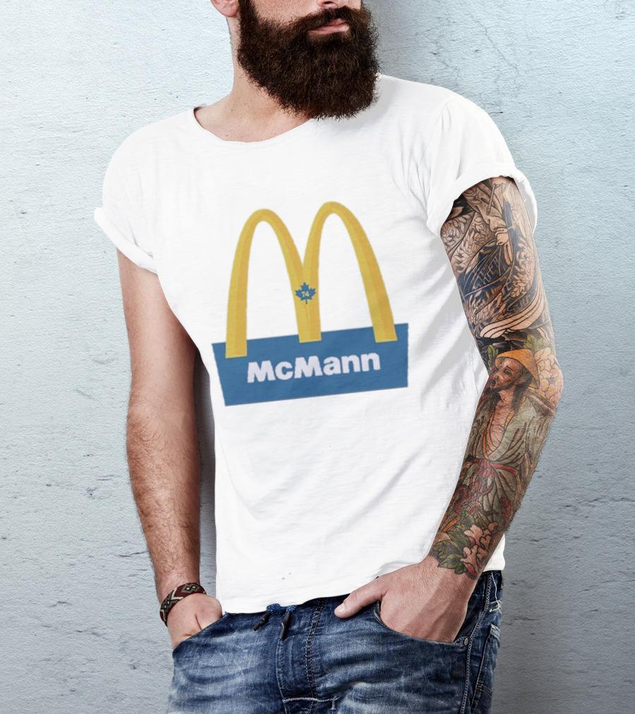McMann 74 Maple Leaf Blue And Yellow Arches T-Shirt