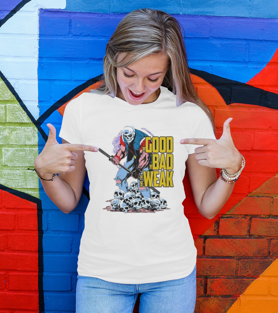 Raskolapparel The Good The Bad The Weak Skull Warrior With Bat T-Shirt