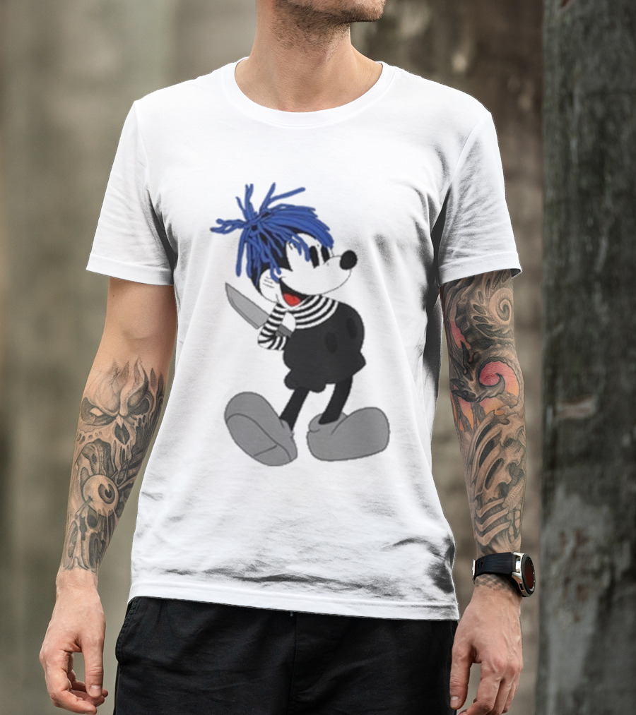 Revenge X Sad Knife Character With Blue Hair And Red Eyes T-Shirt
