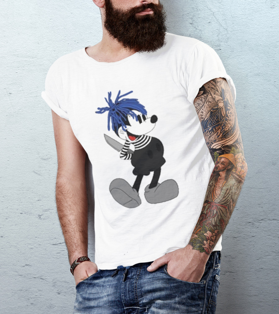 Revenge X Sad Knife Character With Blue Hair And Red Eyes T-Shirt