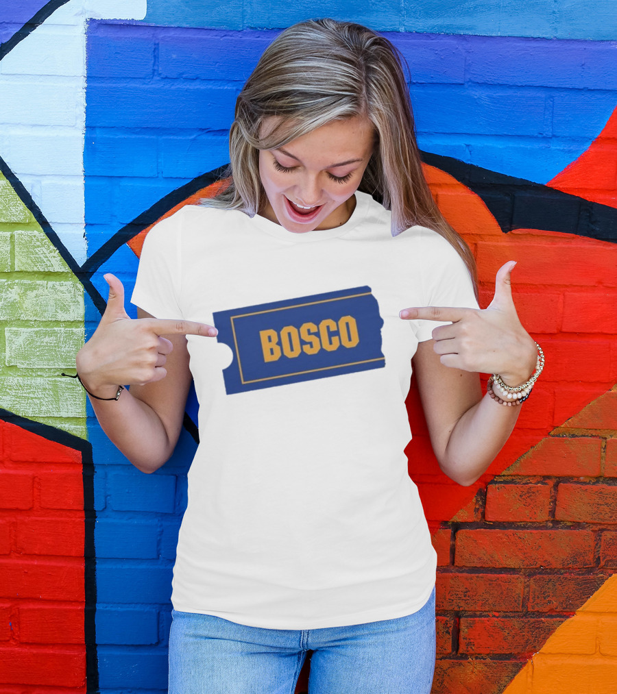 Ryder Roll Bosco Vintage Blue With Yellow Bold Ticket Style T-Shirt