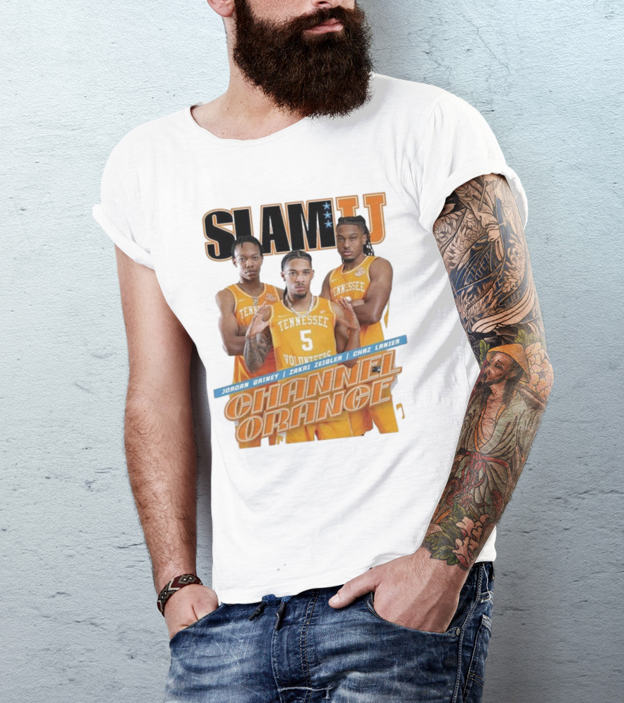 SLAMU Tennessee Volunteers Jordan Gainey Zakai Zeigler Chaz Lanier Channel Orange T-Shirt