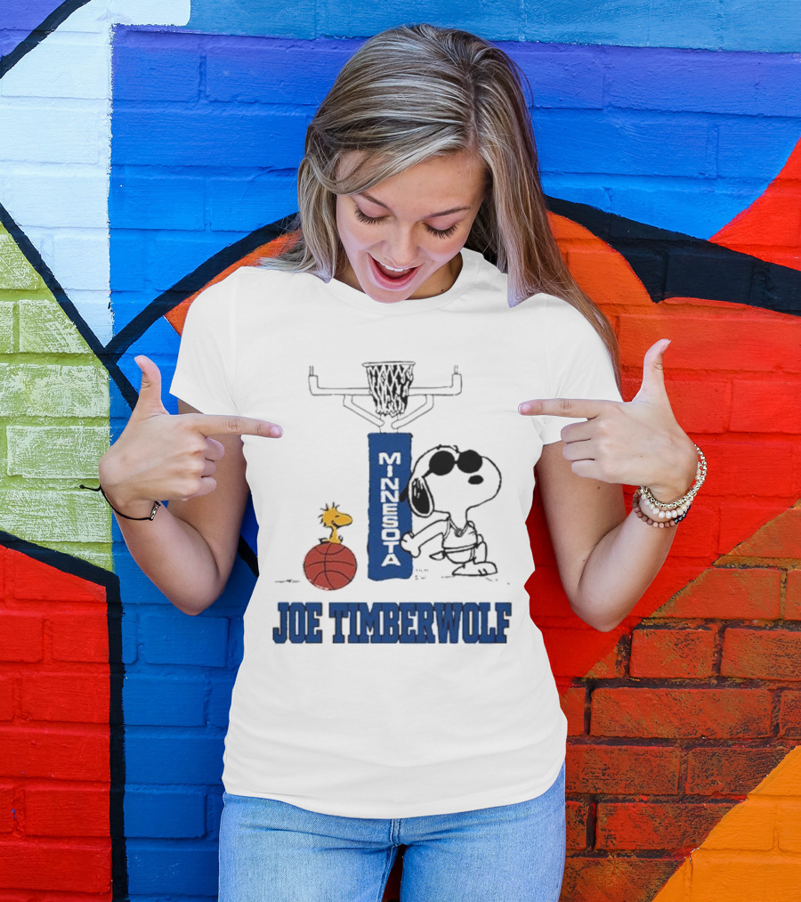 Snoopy Joe Cool Minnesota Timberwolf Basketball T-Shirt