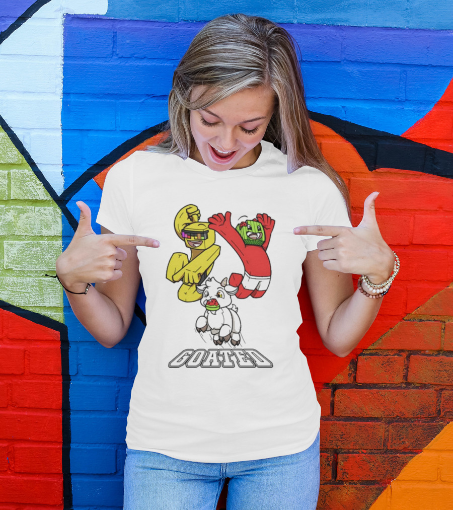 Sunny And Melon Goated Dance Characters With Sunglasses And Watermelon Head T-Shirt