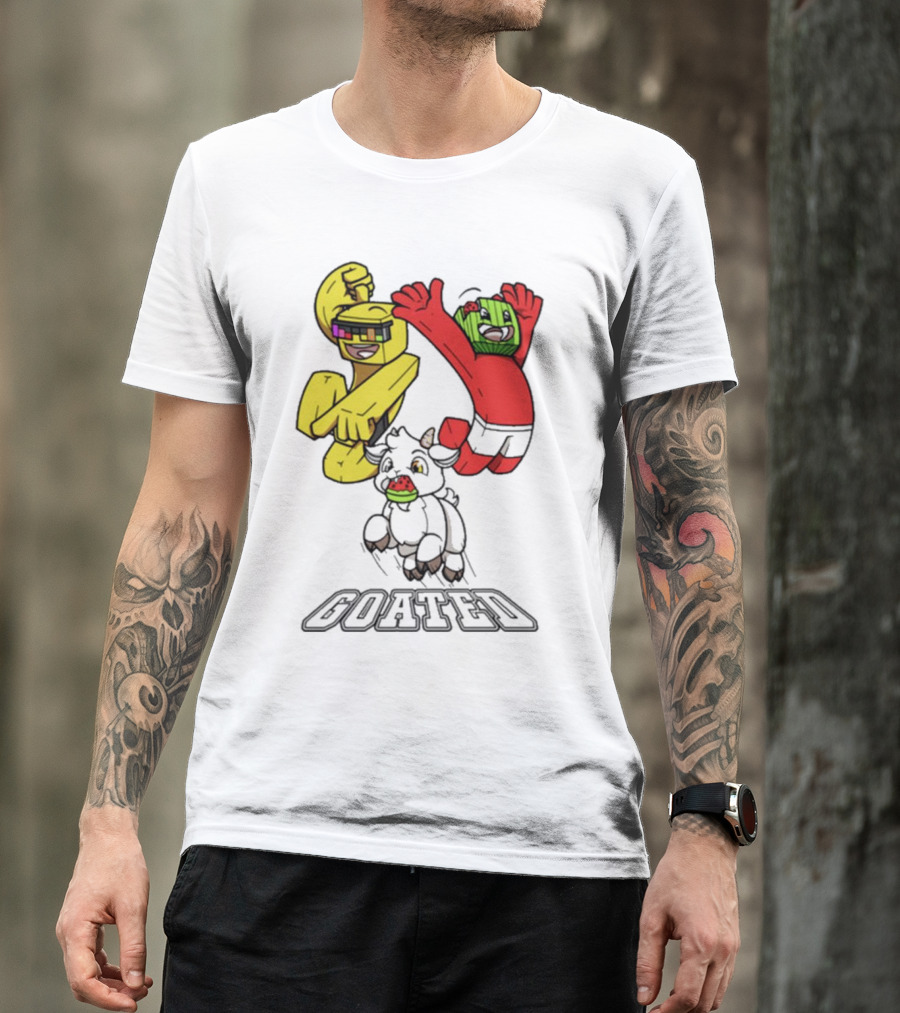 Sunny And Melon Goated Dance Characters With Sunglasses And Watermelon Head T-Shirt