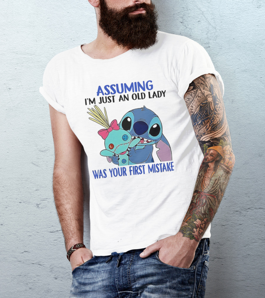 Assuming I'm Just An Old Lady Was Your First Mistake Stitch Holding Voodoo Doll T-Shirt