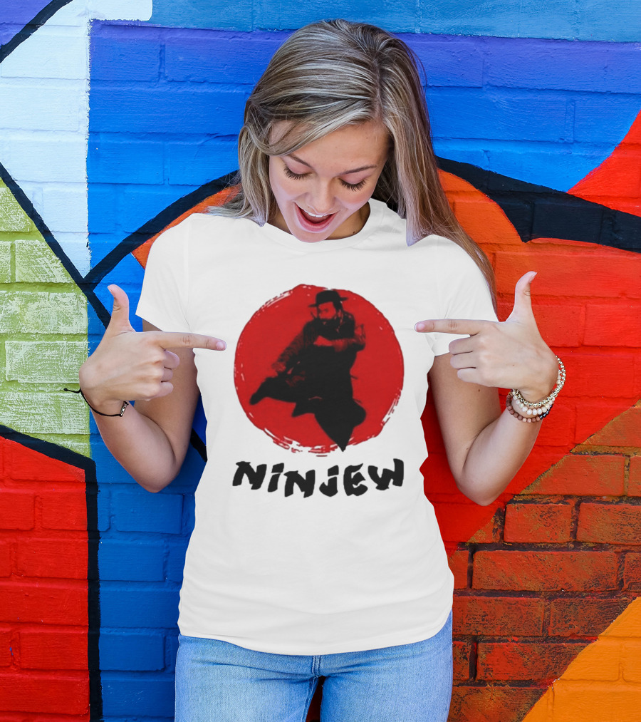 Ninjew Red Circle Kick Martial Arts Style T-Shirt