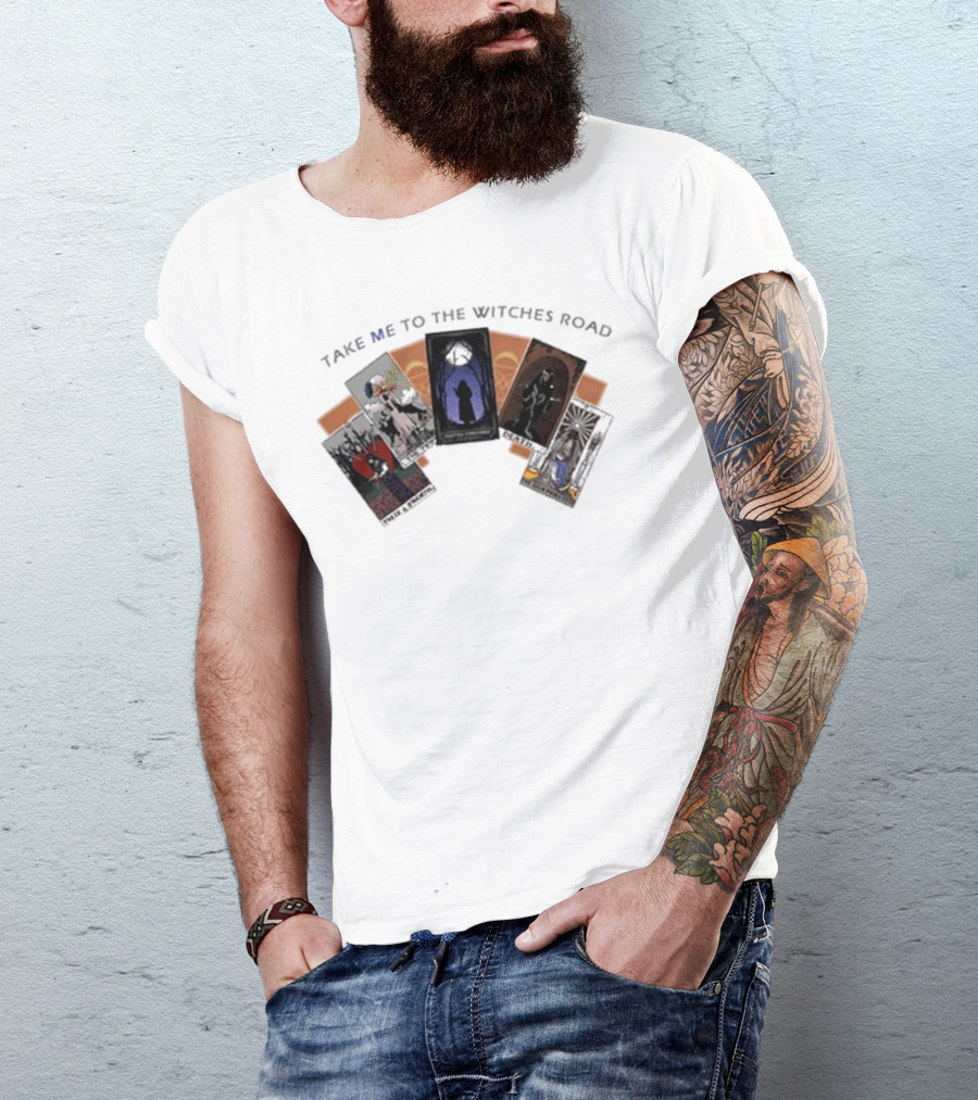 Take Me To The Witches Road Tarot Card Collection With Mystical Figures T-Shirt