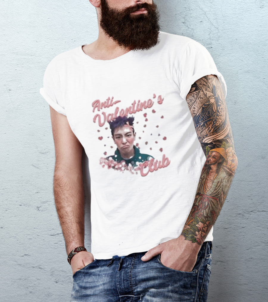Anti Valentine’s Club Pouting Face Hearts T-Shirt