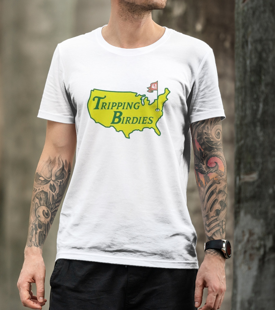 Tripping Birdies USA Map Masters Golf Flag 41 T-Shirt