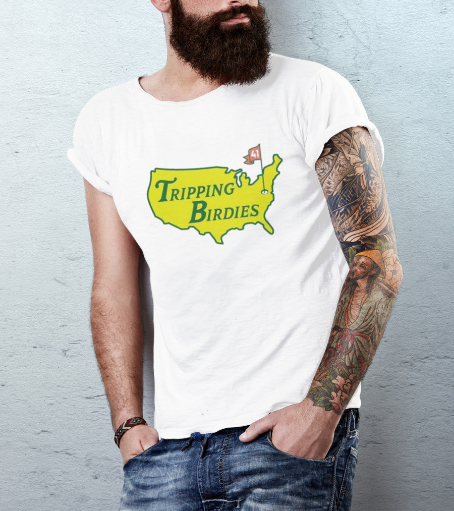 Tripping Birdies USA Map Masters Golf Flag 41 T-Shirt