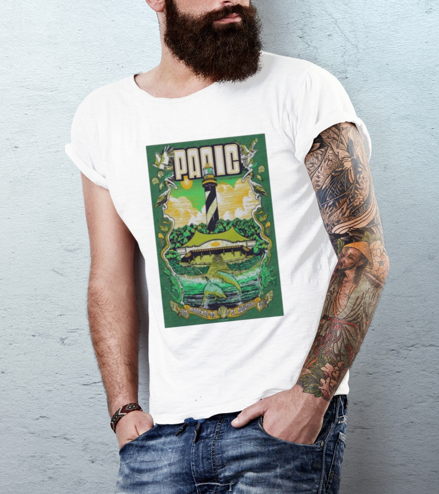 Widespread Panic March 21-23 2025 St. Augustine Lighthouse Dolphins Show T-Shirt