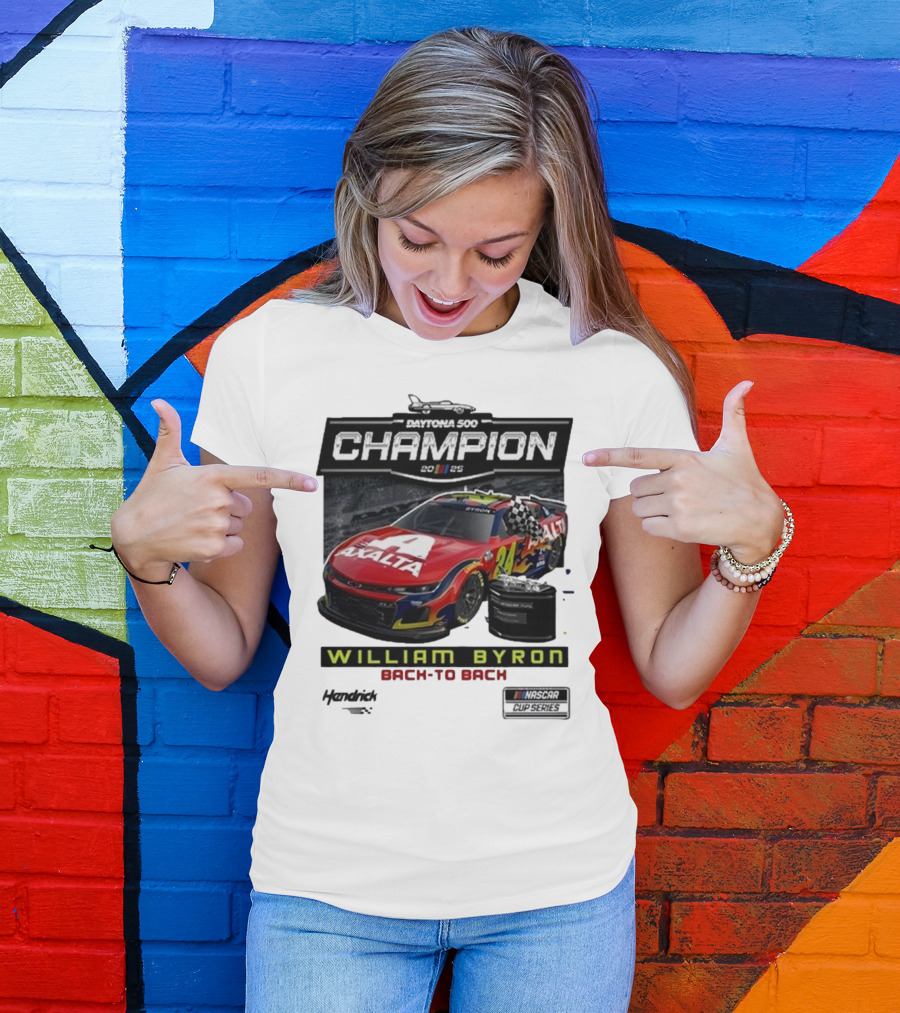 Daytona 500 Champion 2025 William Byron Back To Back NASCAR Cup Series T-Shirt