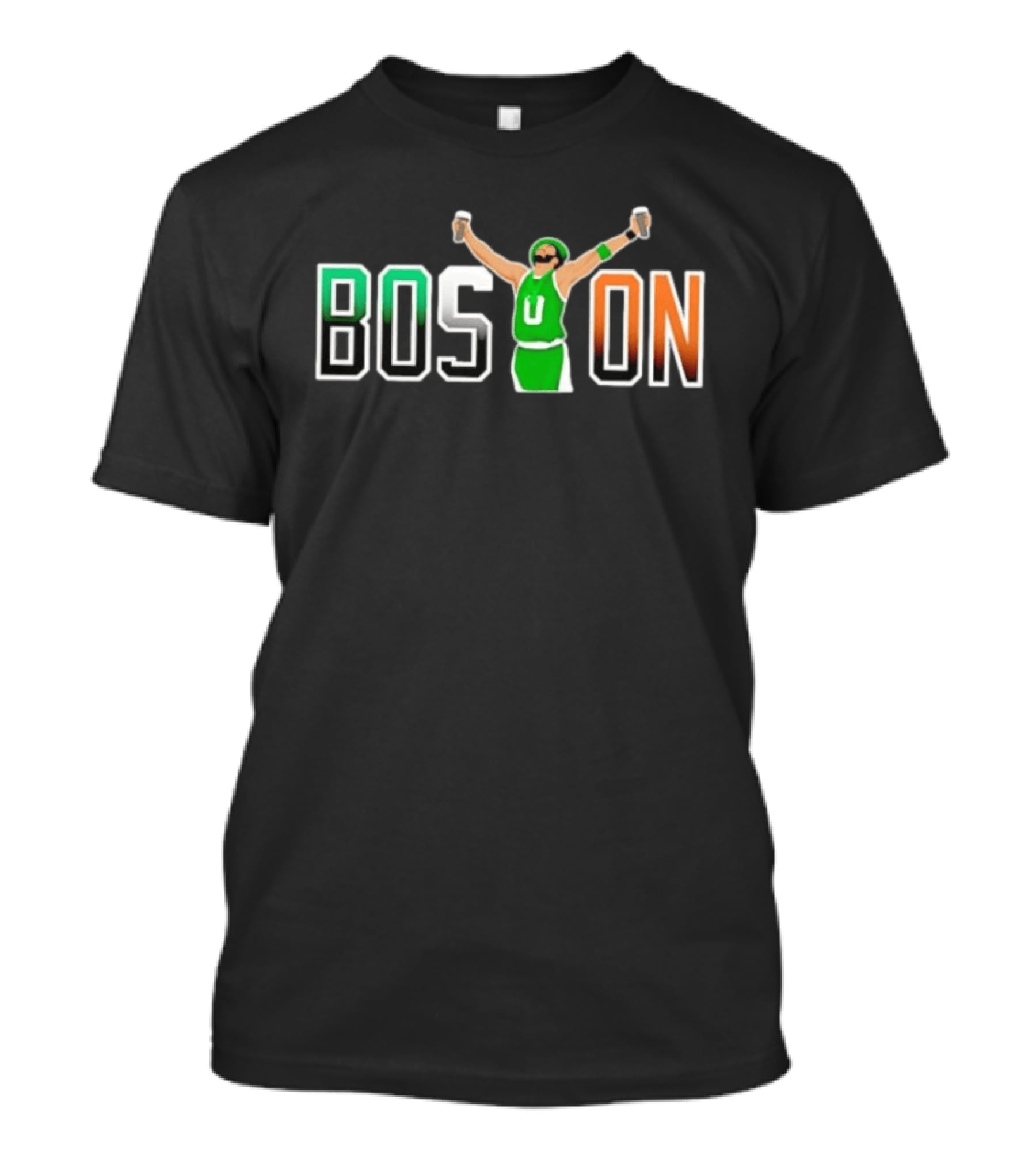 BOSTON Beer Toast Man Green Jersey Celebration T-Shirt
