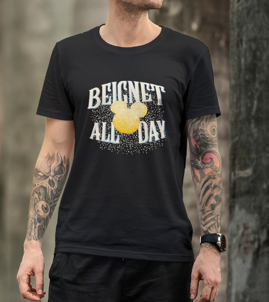 Disney Beignet All Day Mickey Mouse Powdered Sugar Delight T-Shirt