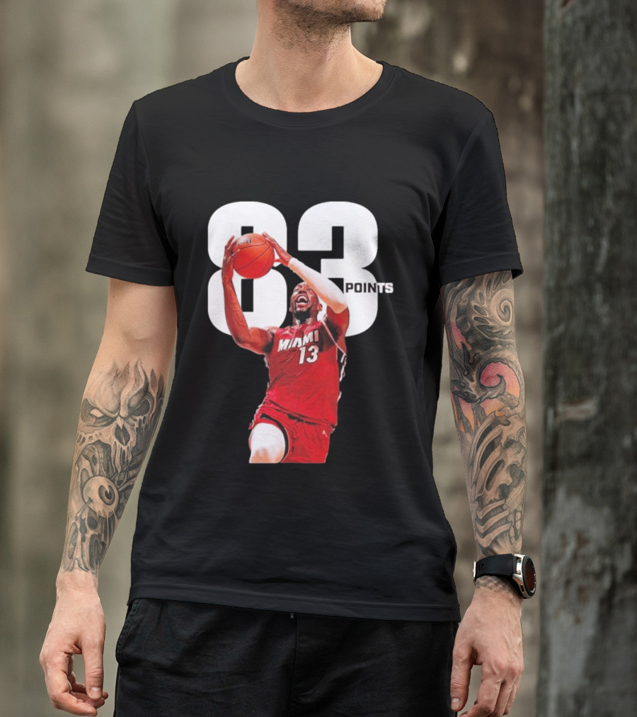 Bam Adebayo Miami 13 Scores 83 Points Passing Kobe Bryant's Single Game Record T-Shirt