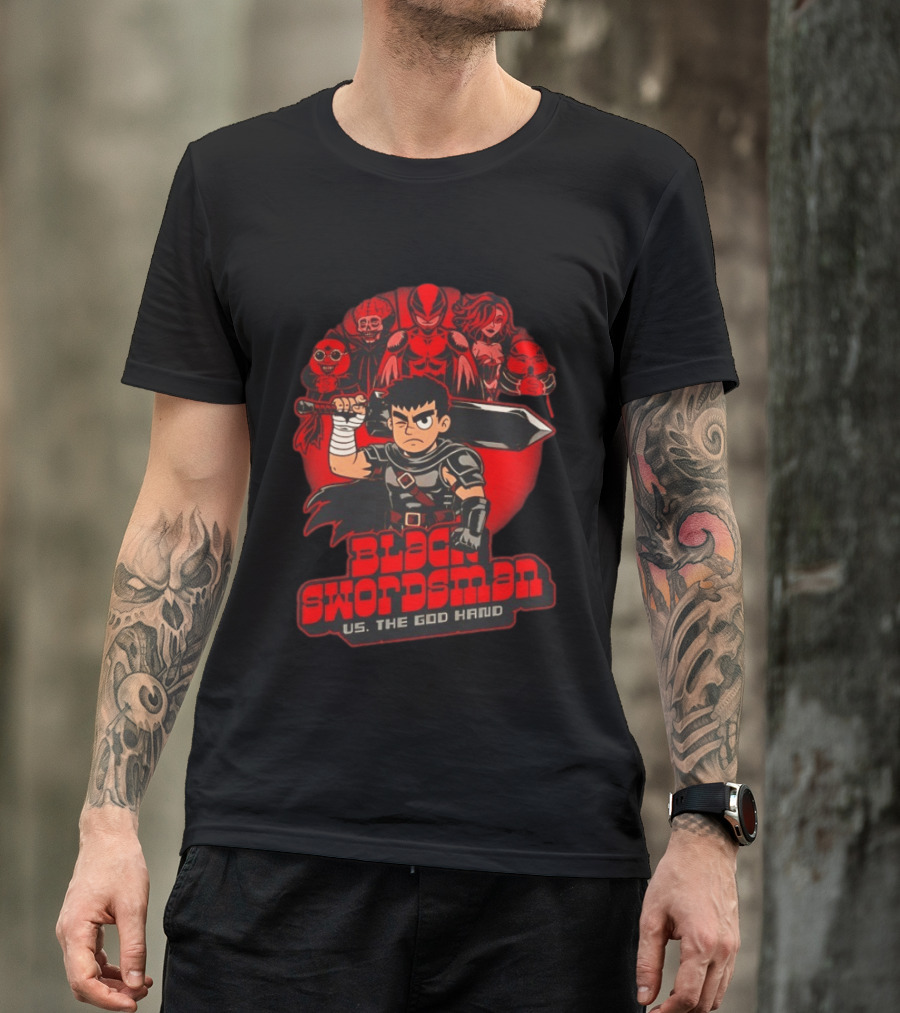 Berserk Black Swordsman Vs The God Hand Scott Pilgrim Vs The World Fusion T-Shirt