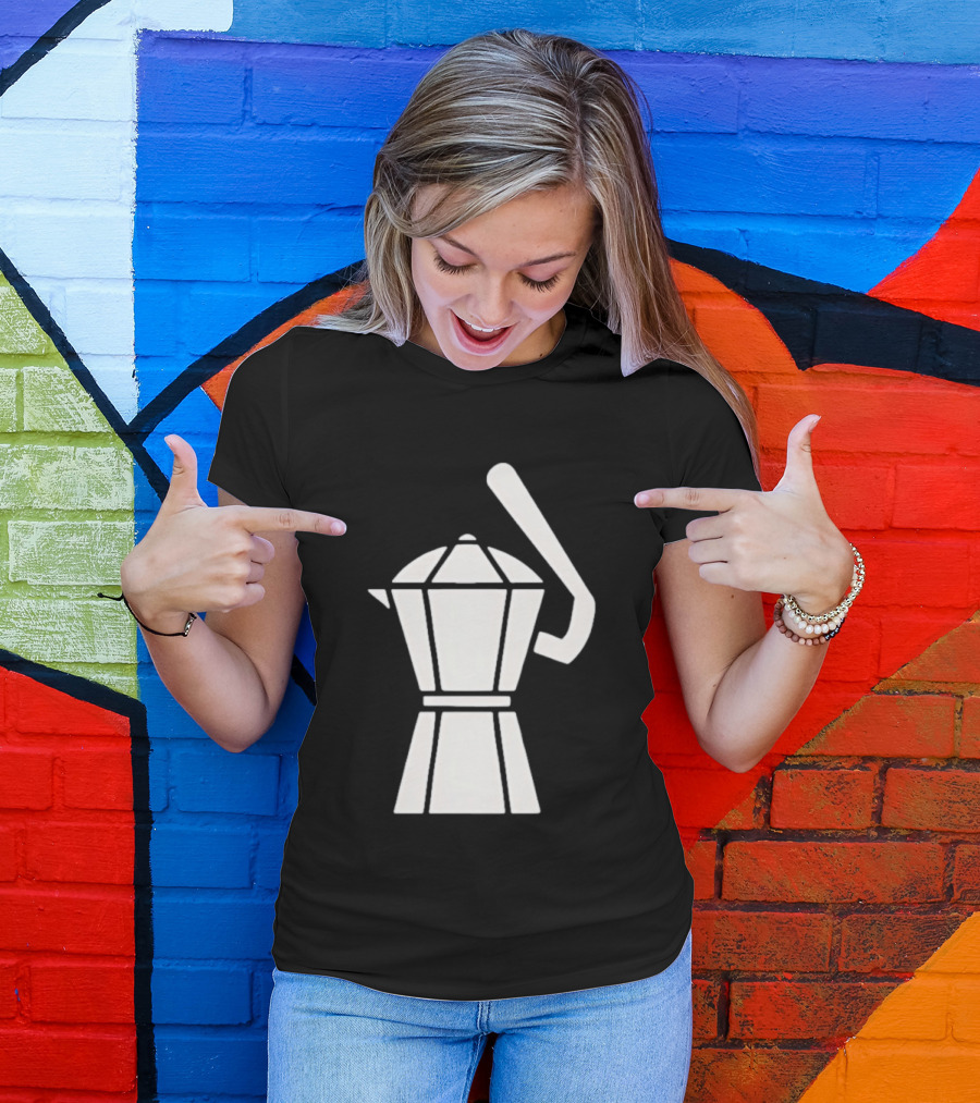 Espresso Baseball Coffee Filter Moka Pot Shape T-Shirt