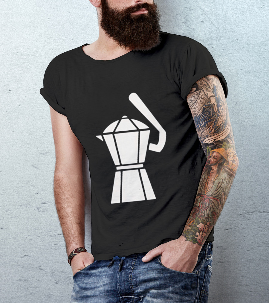 Espresso Baseball Coffee Filter Moka Pot Shape T-Shirt