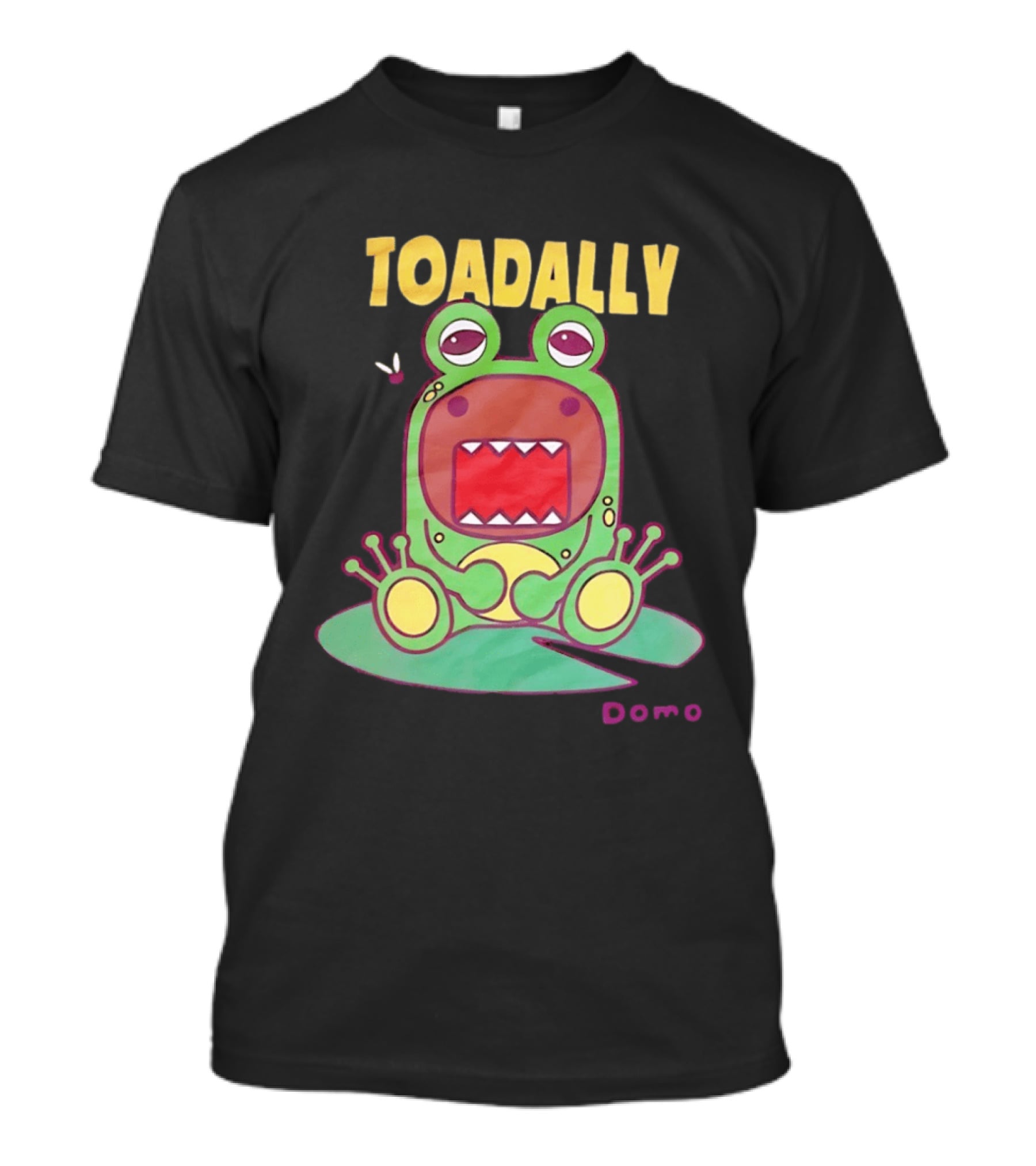 Toadally Domo Cartoon Frog With Red Mouth And Butterfly T-Shirt